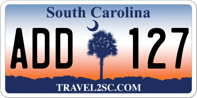 SC license plate ADD127