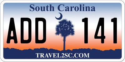 SC license plate ADD141