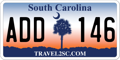 SC license plate ADD146
