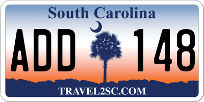 SC license plate ADD148