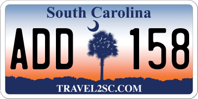 SC license plate ADD158