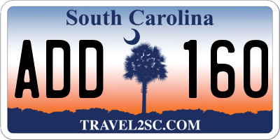 SC license plate ADD160