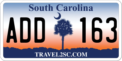 SC license plate ADD163