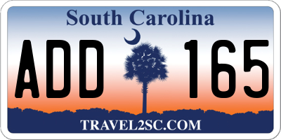 SC license plate ADD165