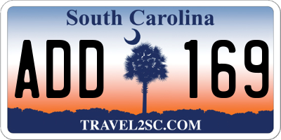SC license plate ADD169