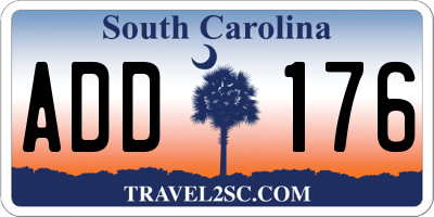 SC license plate ADD176