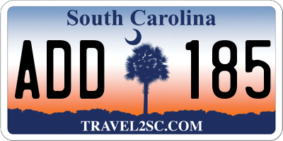 SC license plate ADD185