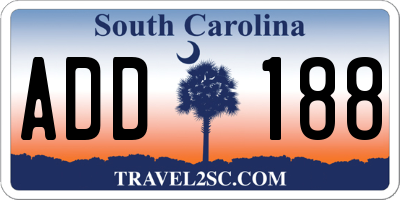 SC license plate ADD188