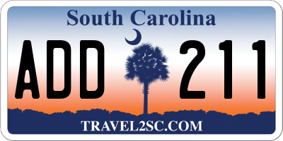 SC license plate ADD211