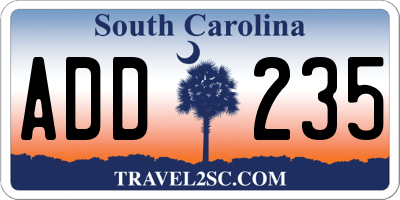 SC license plate ADD235