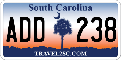 SC license plate ADD238