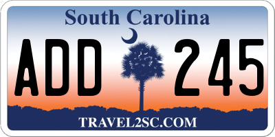 SC license plate ADD245