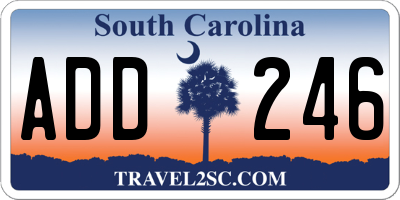 SC license plate ADD246