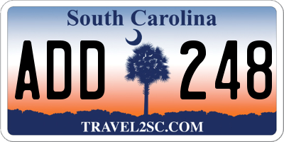 SC license plate ADD248