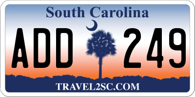 SC license plate ADD249