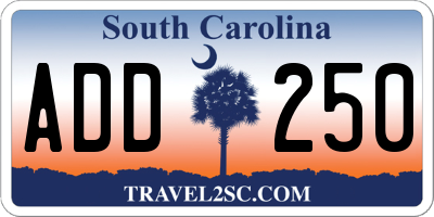 SC license plate ADD250