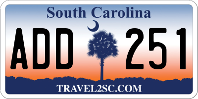 SC license plate ADD251