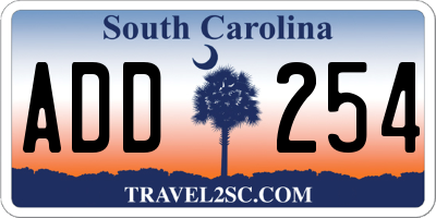 SC license plate ADD254