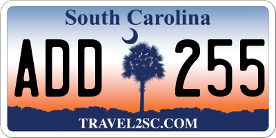 SC license plate ADD255