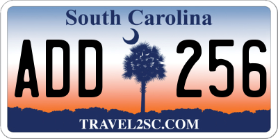 SC license plate ADD256