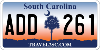 SC license plate ADD261