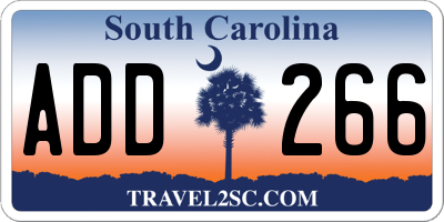 SC license plate ADD266