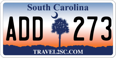 SC license plate ADD273
