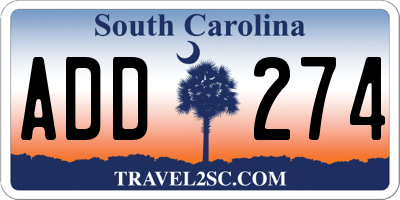 SC license plate ADD274