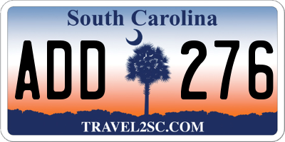 SC license plate ADD276