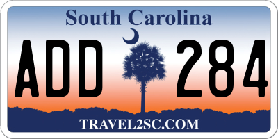 SC license plate ADD284