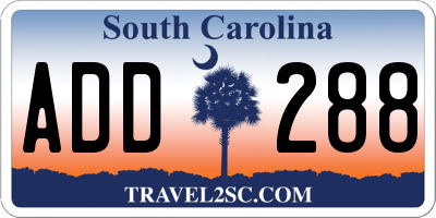 SC license plate ADD288