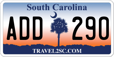 SC license plate ADD290