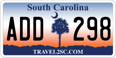 SC license plate ADD298