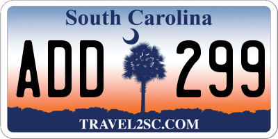 SC license plate ADD299