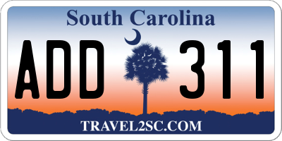 SC license plate ADD311