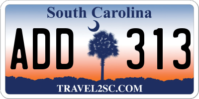 SC license plate ADD313