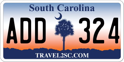 SC license plate ADD324