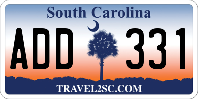 SC license plate ADD331