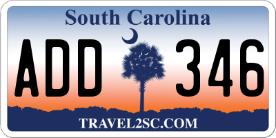 SC license plate ADD346