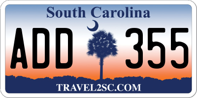 SC license plate ADD355