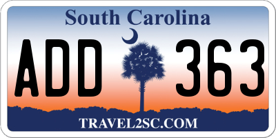 SC license plate ADD363