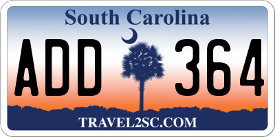 SC license plate ADD364