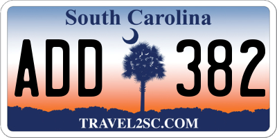SC license plate ADD382