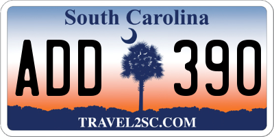 SC license plate ADD390