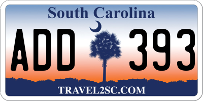 SC license plate ADD393