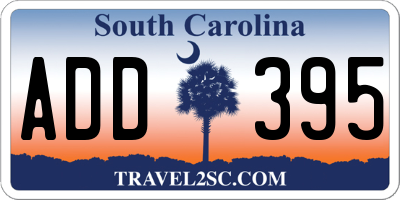 SC license plate ADD395