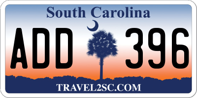 SC license plate ADD396
