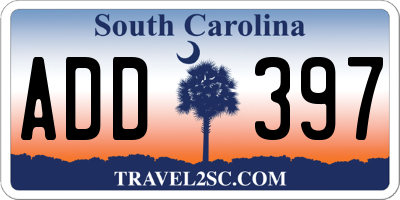 SC license plate ADD397