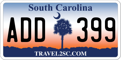 SC license plate ADD399