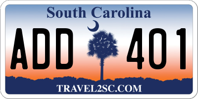 SC license plate ADD401
